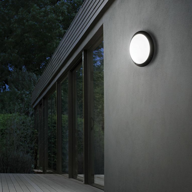 Ideal-Lux - Lampada outdoor POLAR-1 AP1 NERO, Made in Italy, 30 x 30 x h9 cm, Nero