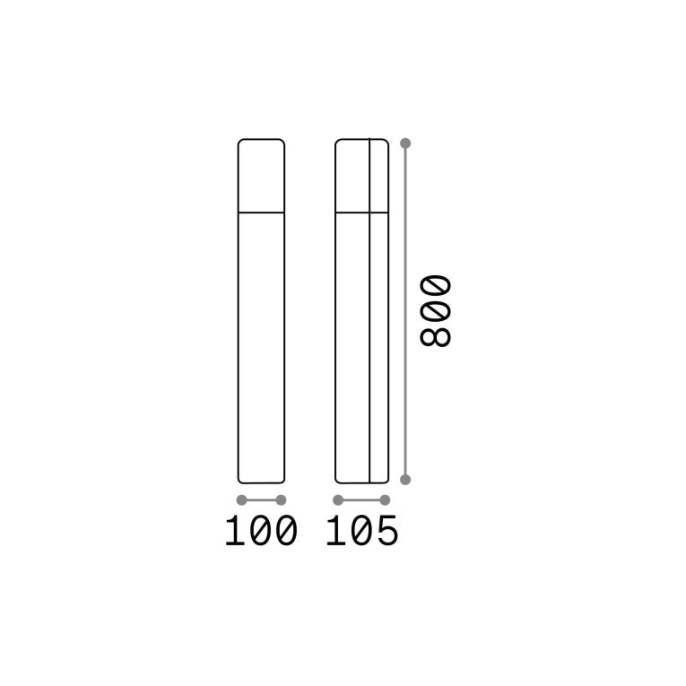 Ideal-Lux - Lampada outdoor PULSAR PT1 COFFEE, 11 x 10 x h80 cm, Marrone