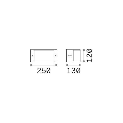 Ideal-Lux - Lampada outdoor REX-1 AP1 GRIGIO, 25 x 12 x h13 cm, Grigio