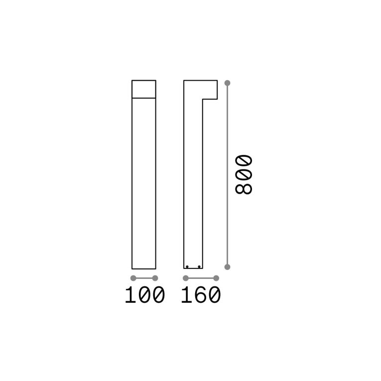 Ideal-Lux - Lampada outdoor SIRIO PT2 H80 ANTRACITE, 10 x 16 x h80 cm, Antracite