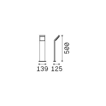 Ideal-Lux - Lampada outdoor STYLE PT H050 ANTRACITE 4000K, 14 x 12 x h50 cm, Antracite