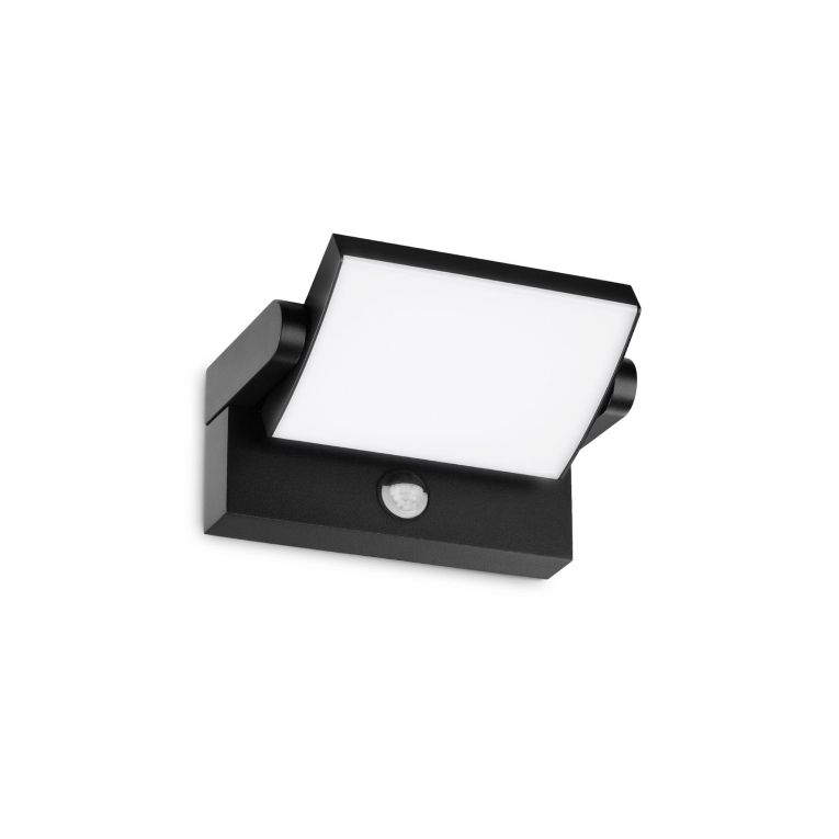 Ideal-Lux - Lampada outdoor SWIPE AP SENSOR NERO, 21 x 10 x h12 cm, Nero