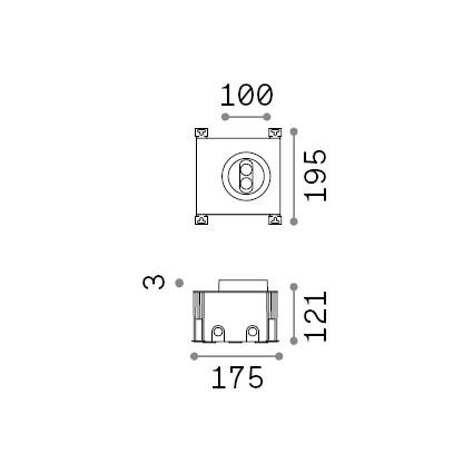 Ideal-Lux - Lampada outdoor TAURUS PT D10 ACCENT ROUND, 18 x 20 x h13 cm, Grigio