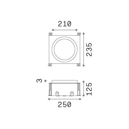 Ideal-Lux - Lampada outdoor TAURUS PT D21 WIDE ROUND, 24 x 25 x h13 cm, Grigio