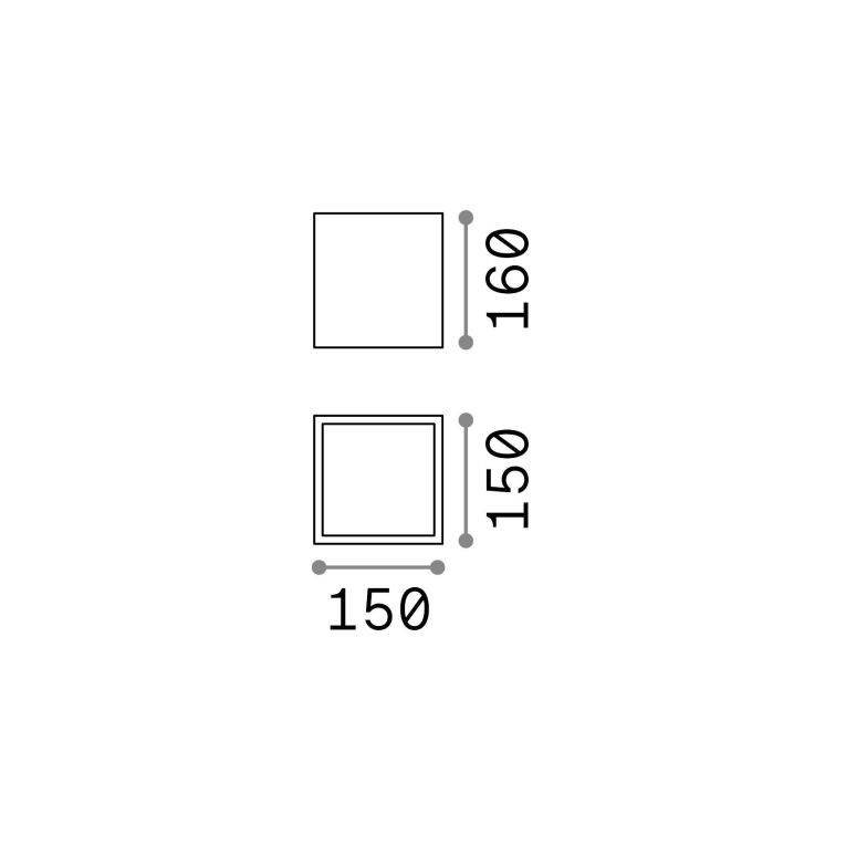 Ideal-Lux - Lampada outdoor TECHO PL1 BIG COFFEE, 15 x 15 x h16 cm, Marrone