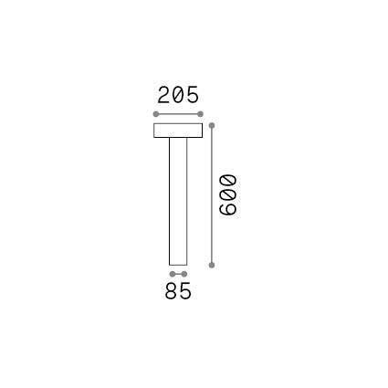Ideal-Lux - Lampada outdoor TESLA PT4 H60 GRIGIO, 21 x 21 x h60 cm, Grigio