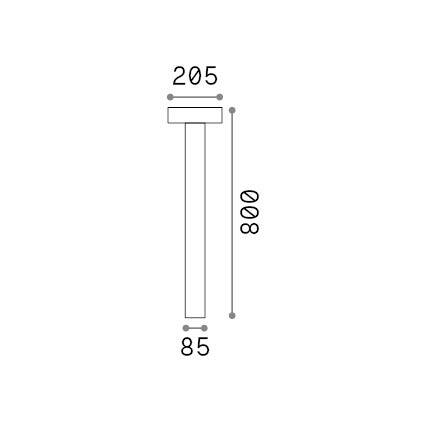Ideal-Lux - Lampada outdoor TESLA PT4 H80 NERO, 21 x 21 x h80 cm, Nero