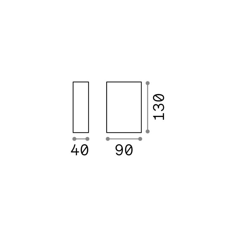 Ideal-Lux - Lampada outdoor TETRIS-2 AP2 BIANCO, 4 x 13 x h9 cm, Bianco
