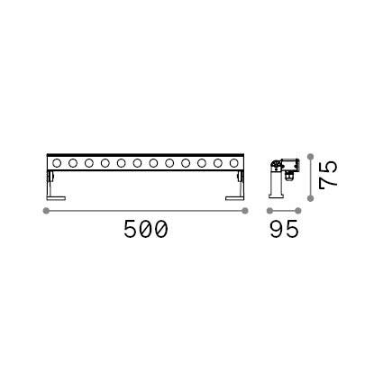 Ideal-Lux - Lampada outdoor THOR PR D050 ANTRACITE 3000K, 50 x 10 x h8 cm, Antracite