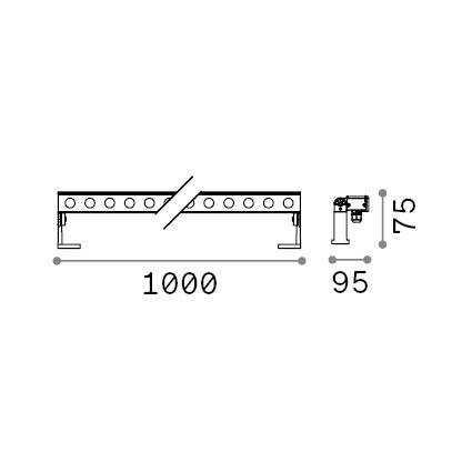 Ideal-Lux - Lampada outdoor THOR PR D100 BIANCO 3000K, 100 x 10 x h8 cm, Bianco