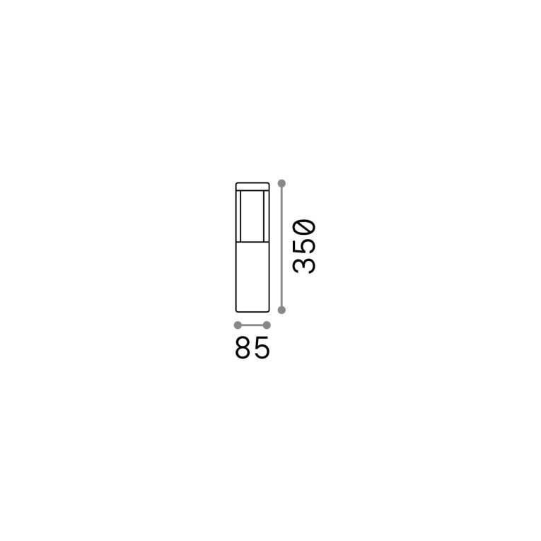 Ideal-Lux - Lampada outdoor TIFONE PT H35, 9 x 9 x h35 cm, Antracite