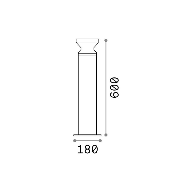 Ideal-Lux - Lampada outdoor TORRE PT1 H60 ANTRACITE, 18 x 18 x h60 cm, Antracite