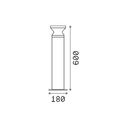 Ideal-Lux - Lampada outdoor TORRE PT1 H60 COFFEE, 18 x 18 x h60 cm, Marrone
