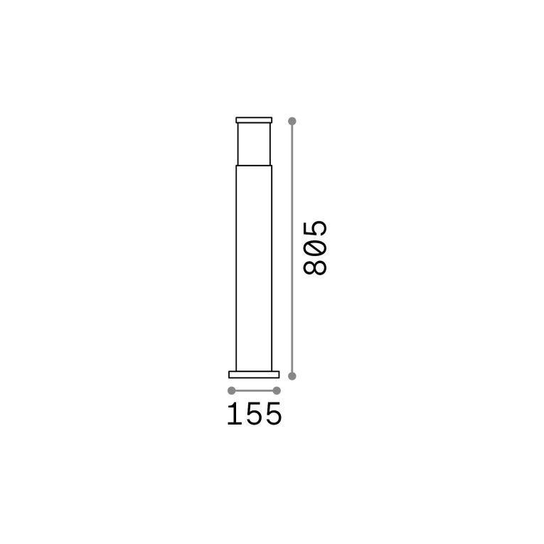Ideal-Lux - Lampada outdoor TRONCO PT1 H80 COFFEE, 16 x 16 x h81 cm, Marrone