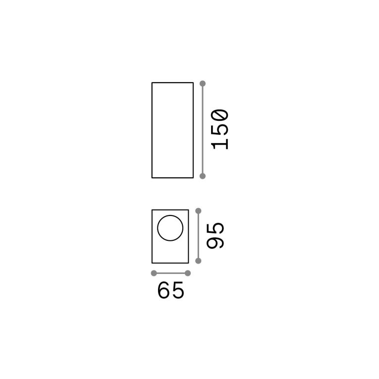 Ideal-Lux - Lampada outdoor UP AP2 COFFEE, 7 x 15 x h10 cm, Marrone