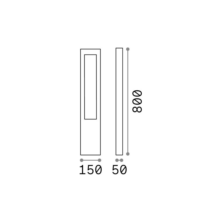 Ideal-Lux - Lampada outdoor VEGA PT1 NERO, 15 x 5 x h80 cm, Nero
