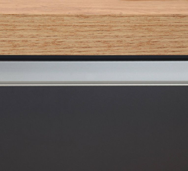 Isola centrale cucina design 155x90x90h cm antracite e rovere - Tartaro