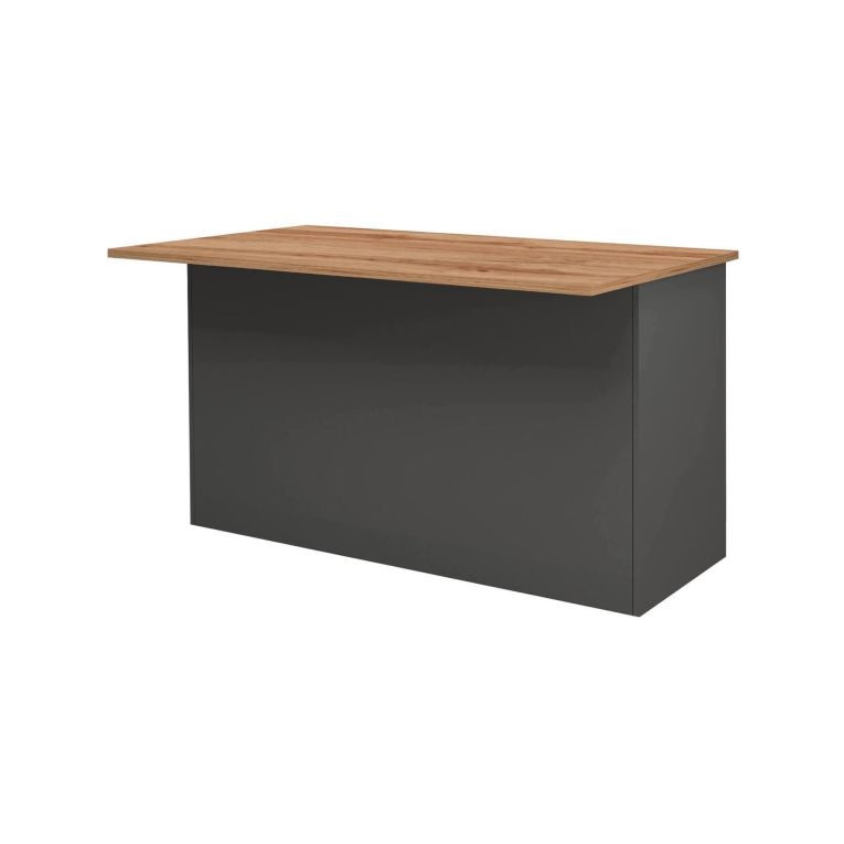 Isola centrale cucina design 155x90x90h cm antracite e rovere - Tartaro