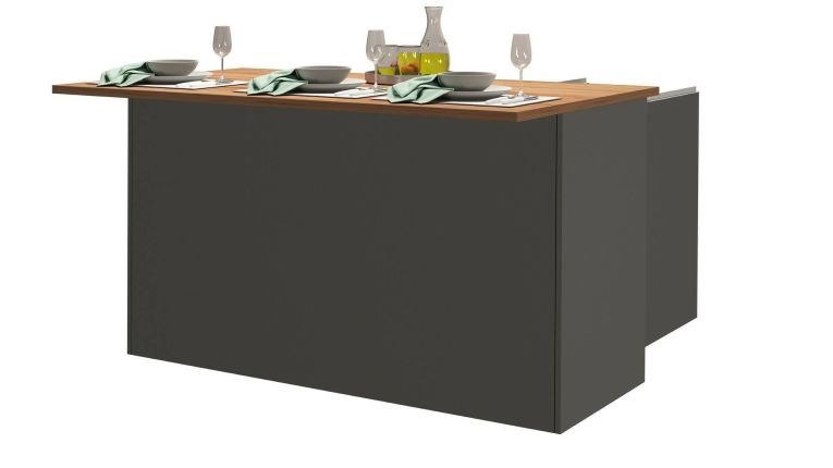 Isola centrale cucina design 155x90x90h cm antracite e rovere - Tartaro