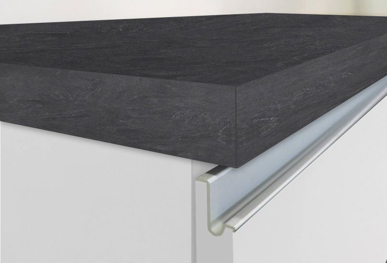 Isola cucina classica con piano snack 125x90x90h cm bianca lucida e ardesia - Analiza