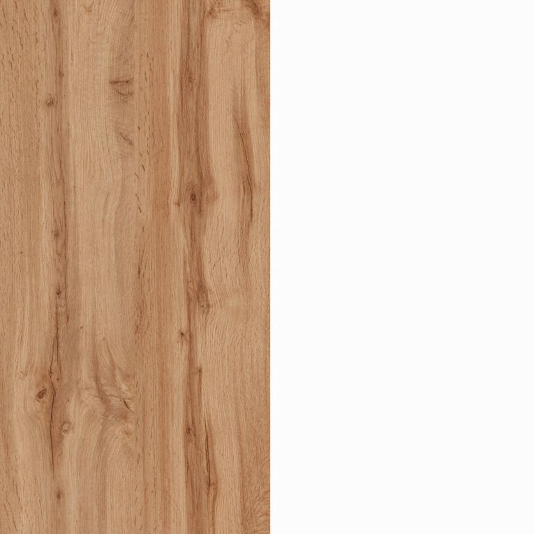Isola cucina compatta per piccoli spazi 125x90x90h cm bianca lucida e rovere - Analiza