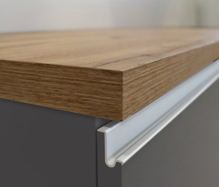 Isola cucina con ante e cassetti 125x90x90h cm antracite e rovere - Analiza