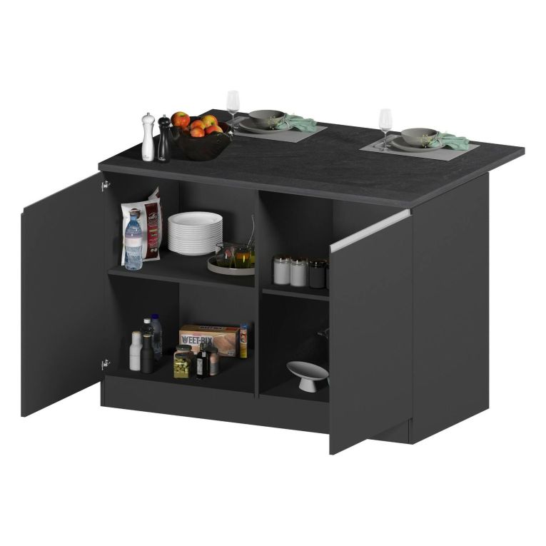 Isola cucina economica 125x90x90h cm antracite e ardesia - Analiza