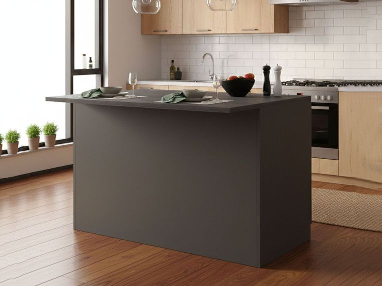 Isola cucina economica 125x90x90h cm antracite e ardesia - Analiza