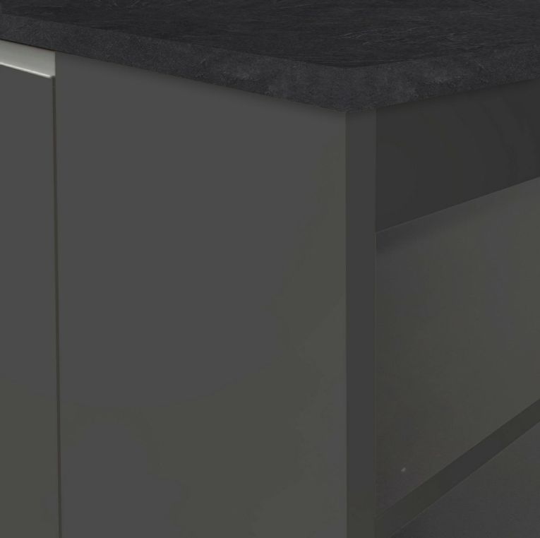 Isola cucina grande multifunzione 160x90x90h cm antracite e ardesia - Abern
