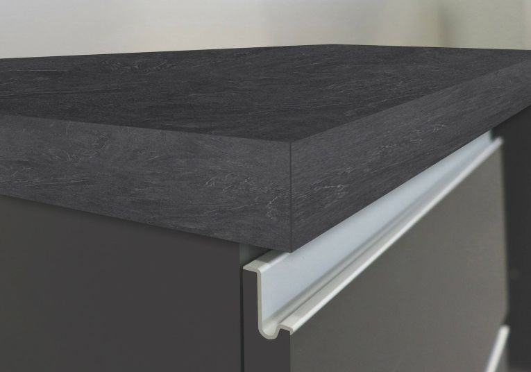 Isola cucina grande multifunzione 160x90x90h cm antracite e ardesia - Abern