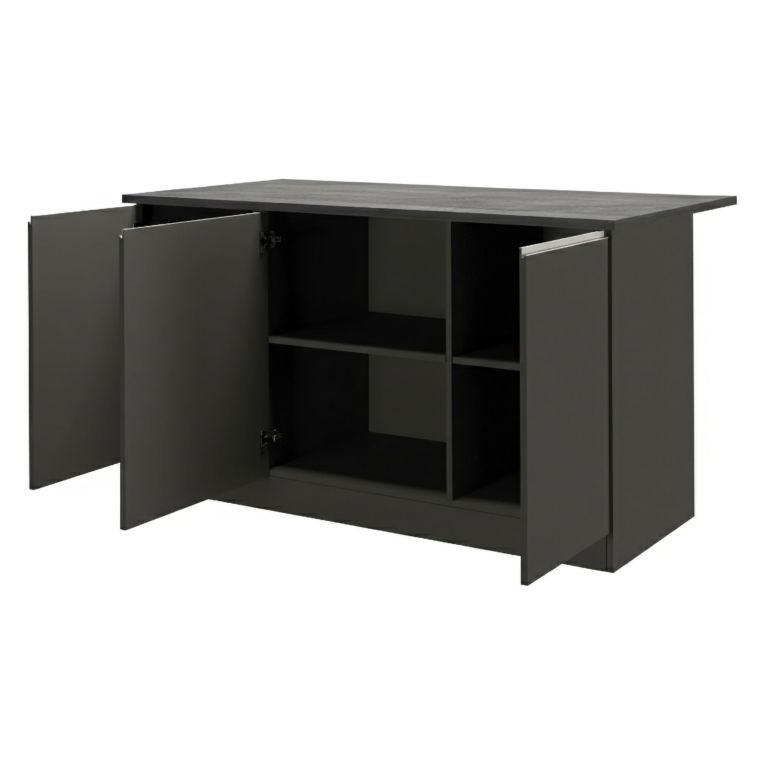Isola cucina minimal con ante 155x90x90h cm antracite e ardesia - Tartaro