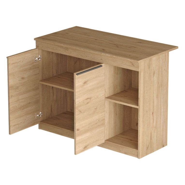 Isola da Cucina Marrone Rovere 2 Ripiani 4 Vani 120x60x88h cm, 2 Ante - Corsico