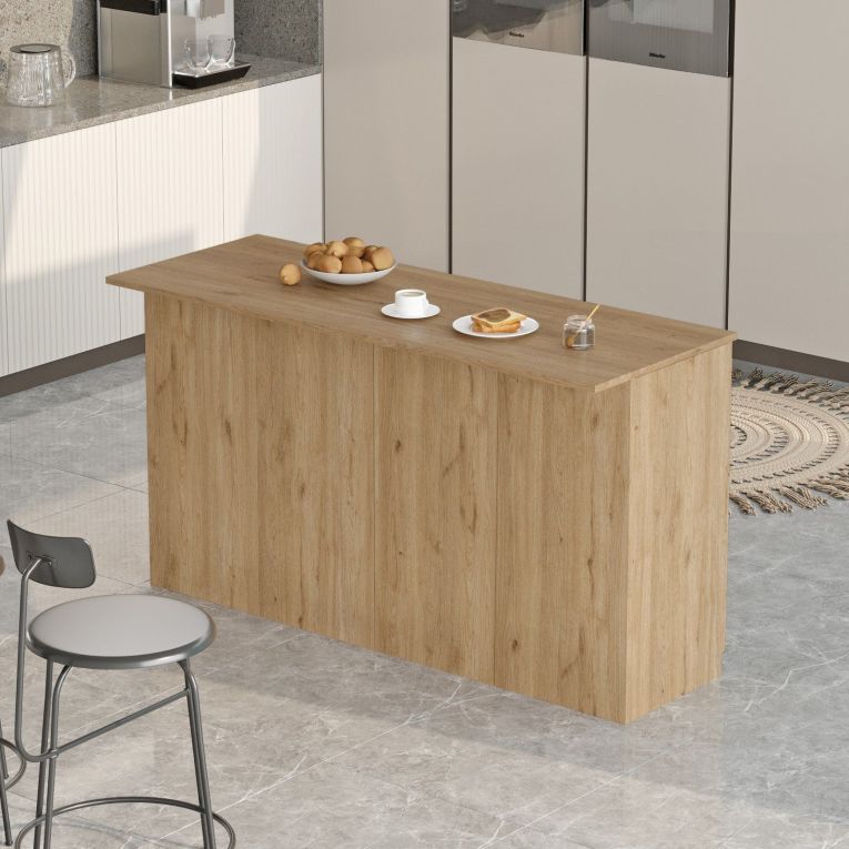 Isola da Cucina Marrone Rovere 2 Ripiani 4 Vani 160x60x90h cm, 4 Ante - Fossalto