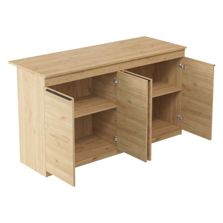 Isola da Cucina Marrone Rovere 2 Ripiani 4 Vani 160x60x90h cm, 4 Ante - Fossalto