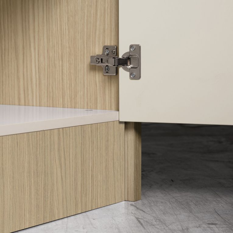 Isola da Cucina Marrone Rovere Beige Cashmere 2 Ripiani 4 Vani 170x80x90h cm, 3 Ante Made in Italy - Mapalesi