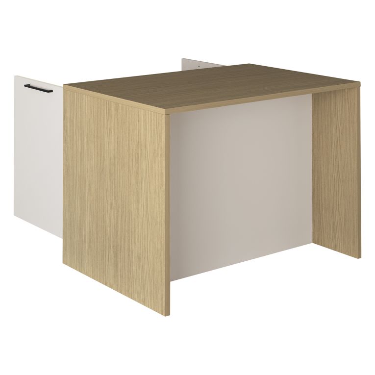 Isola da Cucina Marrone Rovere Beige Cashmere un Ripiano 2 Vani 115x80x90h cm, 2 Ante Made in Italy - Manotere