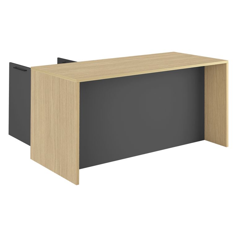 Isola da Cucina Marrone Rovere Nero Antracite 2 Ripiani 4 Vani 170x80x90h cm, 3 Ante Made in Italy - Mapalesi