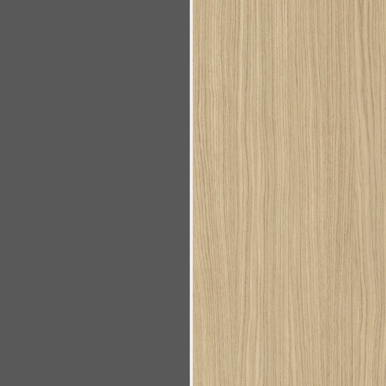 Isola da Cucina Marrone Rovere Nero Antracite un Ripiano 2 Vani 115x80x90h cm, 2 Ante Made in Italy - Manotere