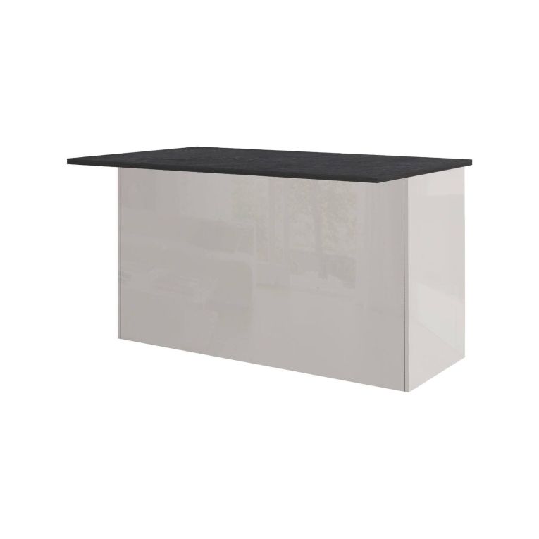 Isola per cucina moderna 155x90x90h cm bianca lucida e ardesia - Tartaro