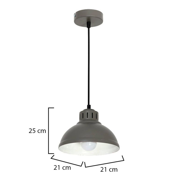 Lampada a Sospensione Grigio, - Cerenzia