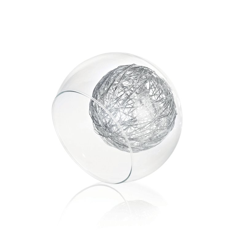 Lampada a sospensione, Lampadario, Luminare sospeso, Lampada a pendente, 38x38h33 cm, Cromo