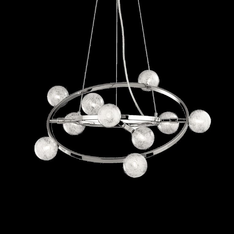 Lampada a sospensione, Lampadario, Luminare sospeso, Lampada a pendente, 61x61h36 cm, Cromo
