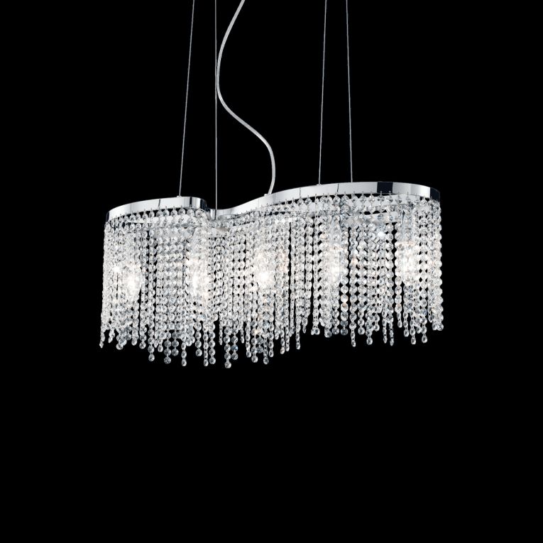 Lampada a sospensione, Lampadario, Luminare sospeso, Lampada a pendente, 65x19h40 cm, Cromo