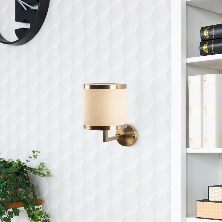 Lampada da Parete Beige oro Attacco e 27 max 40 w Indoor, Colore Struttura oro - Ferriere