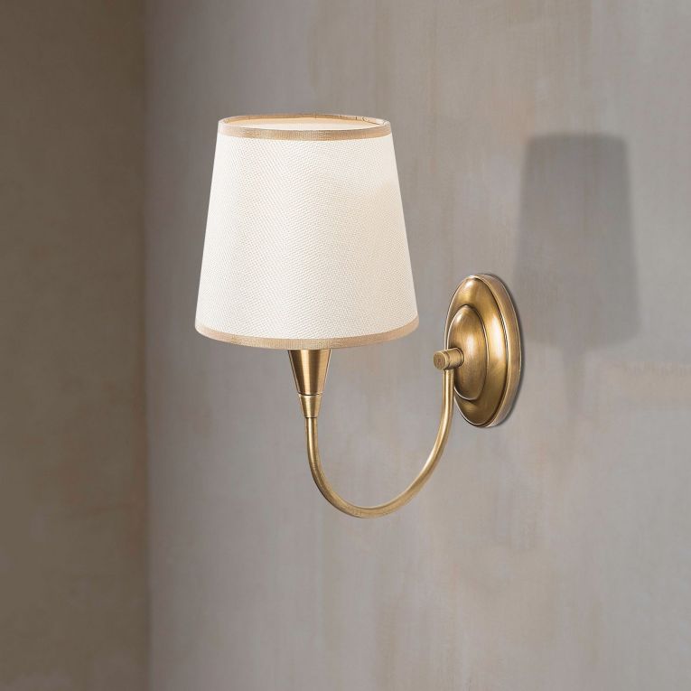 Lampada da Parete Bianco oro Attacco e 27 max 40 w Indoor, Colore Struttura oro - Lucoli