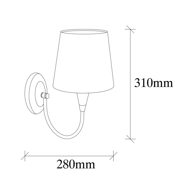 Lampada da Parete Bianco oro Attacco e 27 max 40 w Indoor, Colore Struttura oro - Lucoli