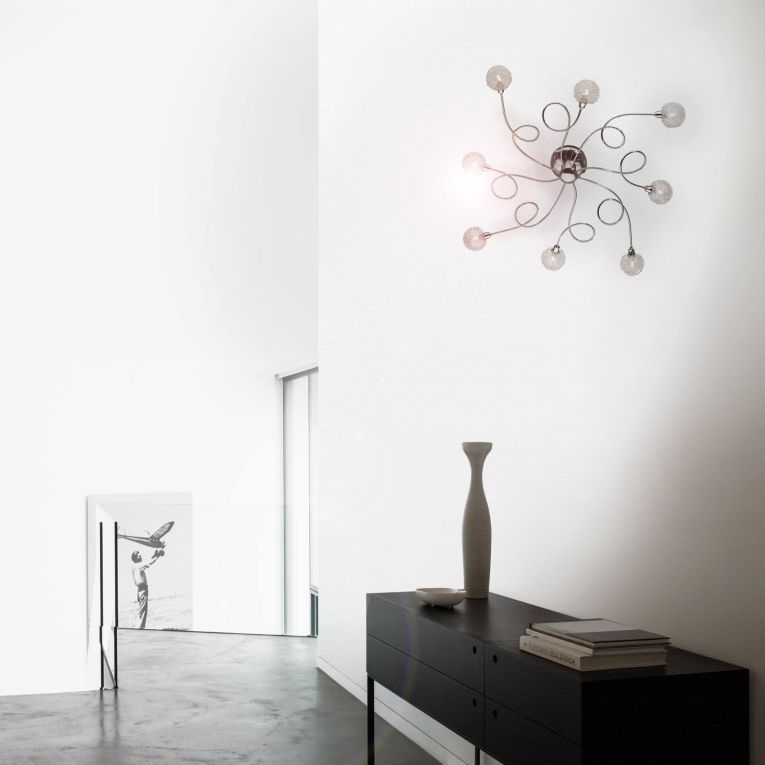 Lampada da parete, Luminaria da parete, Luce a muro, Faretto a muro, 72x72h24 cm, Cromo