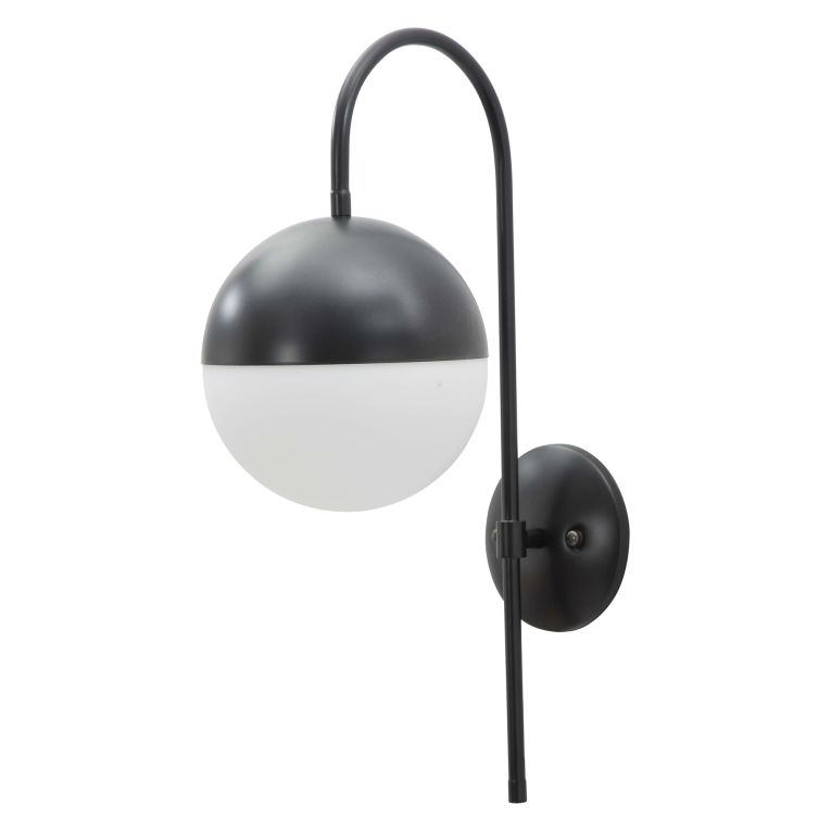 Lampada da Parete Nero Bianco Necessaria 1 Lampadina Attacco e14, Indoor - Haines