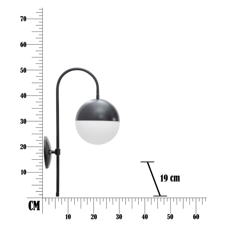 Lampada da Parete Nero Bianco Necessaria 1 Lampadina Attacco e14, Indoor - Haines