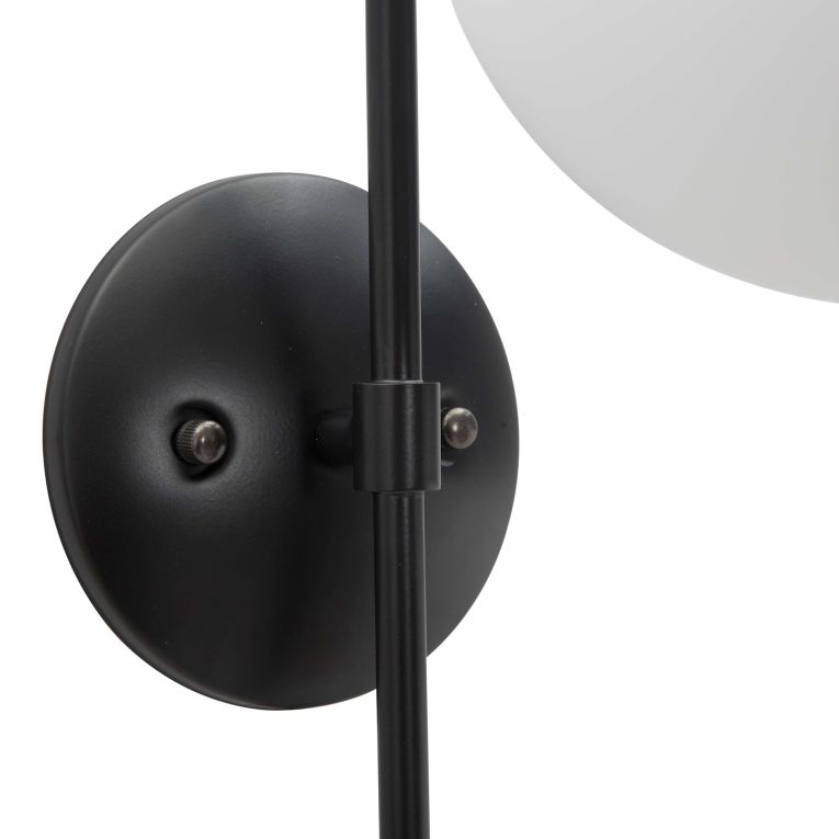 Lampada da Parete Nero Bianco Necessaria 1 Lampadina Attacco e14, Indoor - Haines